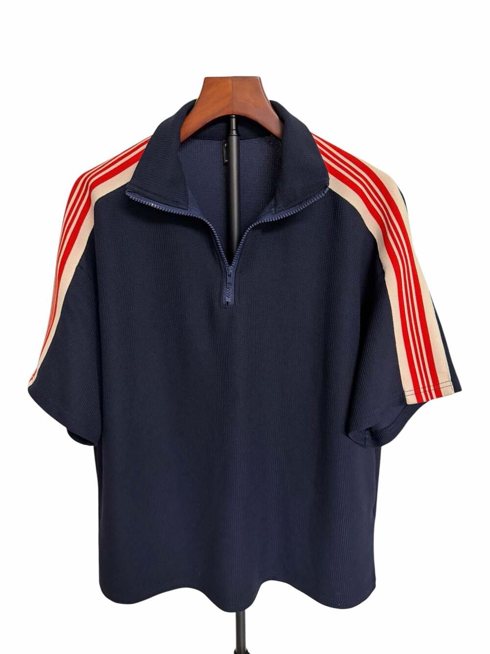 Vintage Friful Navy Blue Quarter Zip Polo Shirt Size M